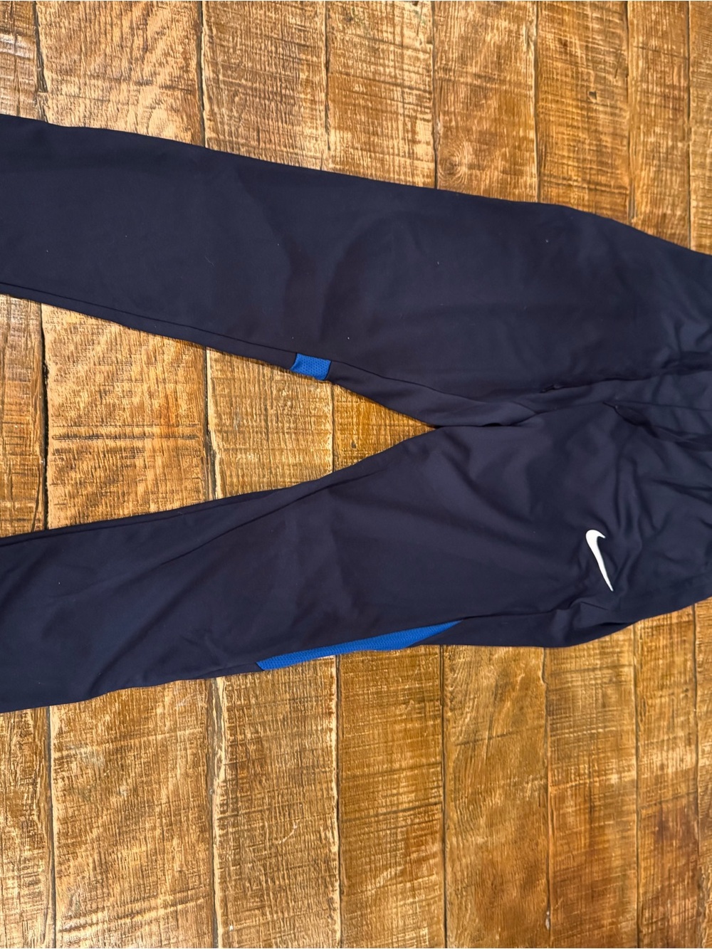 Nike Navy Blue Dri-FIT Track Pants with White Swoosh